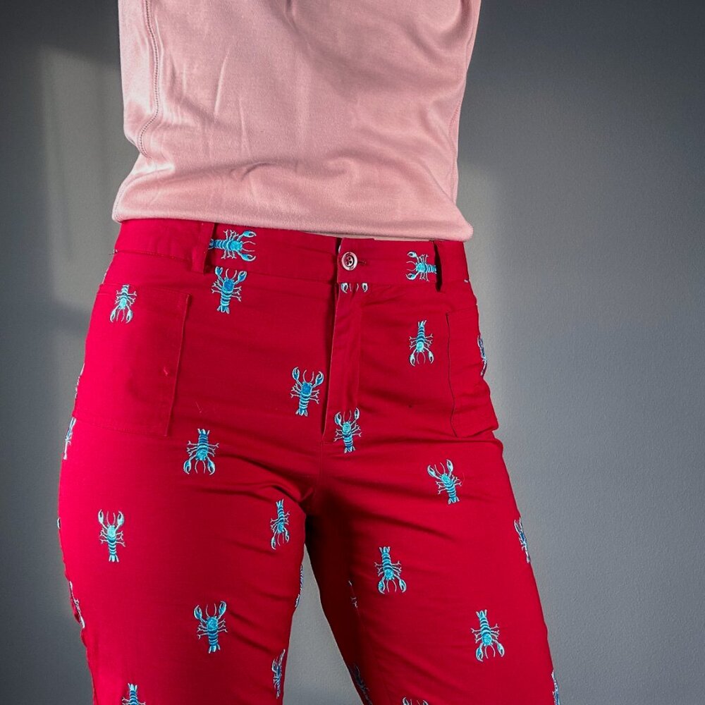 Lilly Pulitzer Lobster Cropped/Ankle Pants Size 4 - Picture 2 of 11